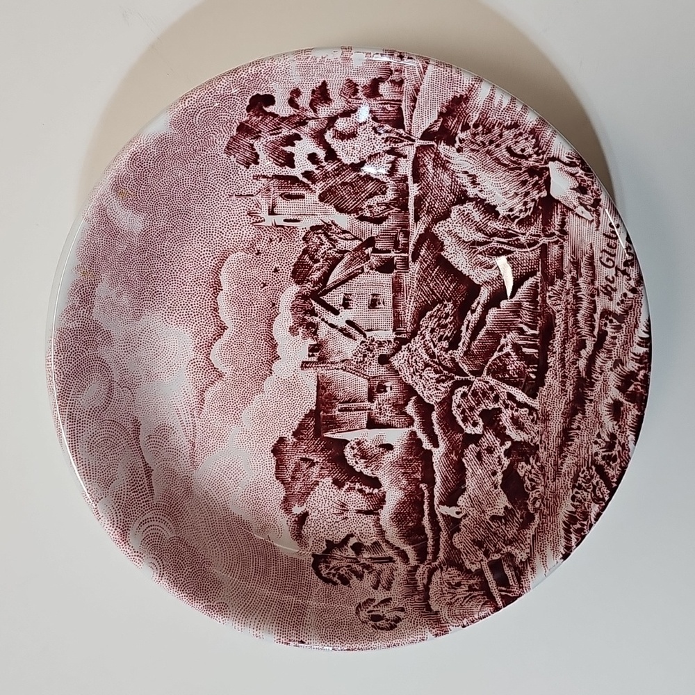 Vintage Grindley Scenes After Constable The Glebe Transferware Butter Pat / Bowl